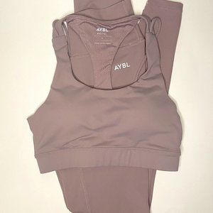 AYBL Core Lavender Sports Bra and Leggings set Medium